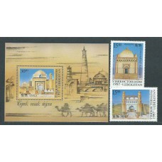 Uzbekistan - Correo Yvert 92/3+Hb 13 ** Mnh