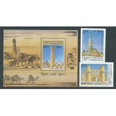 Uzbekistan - Correo Yvert 94/5+Hb 14 ** Mnh