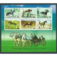 Uzbekistan - Hojas Yvert 19A ** Mnh Fauna. Caballos