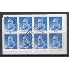 España II Centenario Variedades 1987 Edifil 2879dv o  Bloque de ocho sellos dentado horizontal desplazado verticalmente