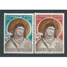 Vaticano - Correo 1953 Yvert 187/8 ** Mnh Santa Clara de Assis