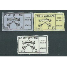 Vaticano - Correo 1958 Yvert 265/7 ** Mnh Serie vacante