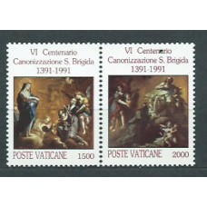Vaticano - Correo 1991 Yvert 906/7 ** Mnh Santa Brigitte