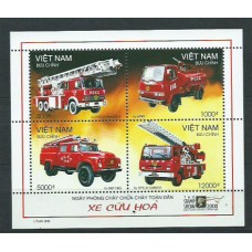 Vietnam Rep. Socialista - Hojas 2000 Yvert 104 ** Mnh  Vehículos de bomberos