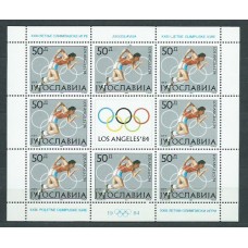 Yugoslavia - Correo 1984 Yvert 1928/31 Pliego ** Mnh Olimpiadas de los Angeles