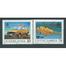 Yugoslavia - Correo 1986 Yvert 2024/5 ** Mnh Automóvil y helicóptero